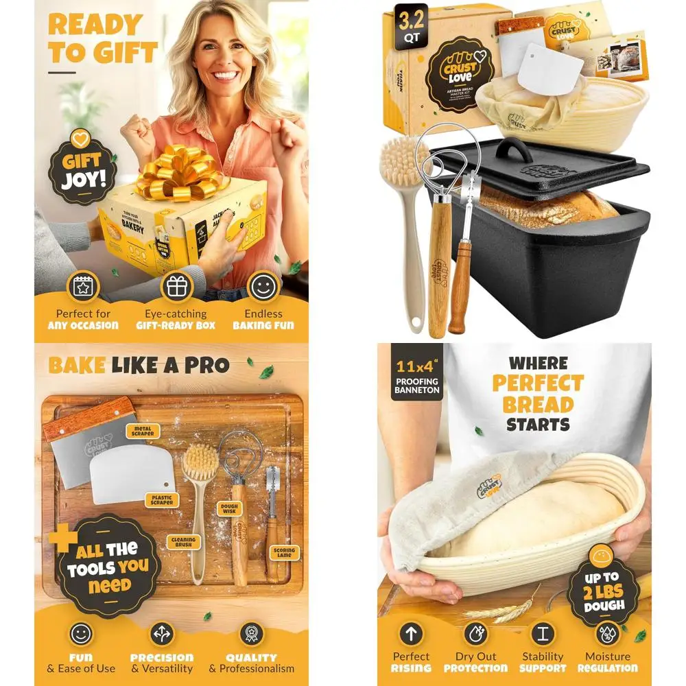 

3.2 Quart Cast Iron Dutch Oven with Lid for Homemade Sourdough Bread Baking