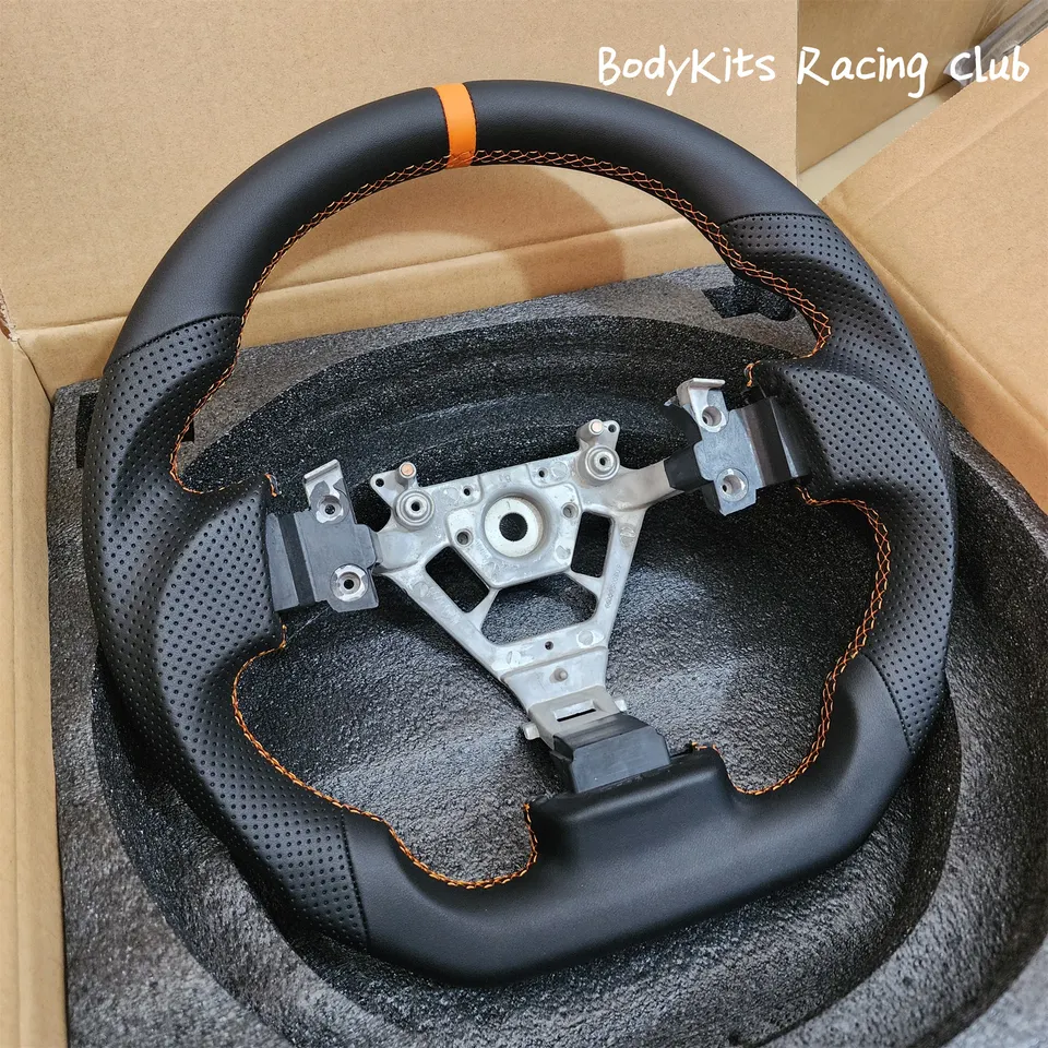 パフォーマンスフルナッパレザーステアリングホイールオレンジ