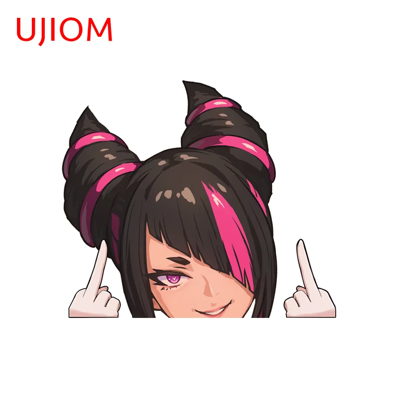 UJIOM creative hanjuri peeking middle finger Wall Sticker eye catching spoof unique PVC Decal Murals Decoration Accessories