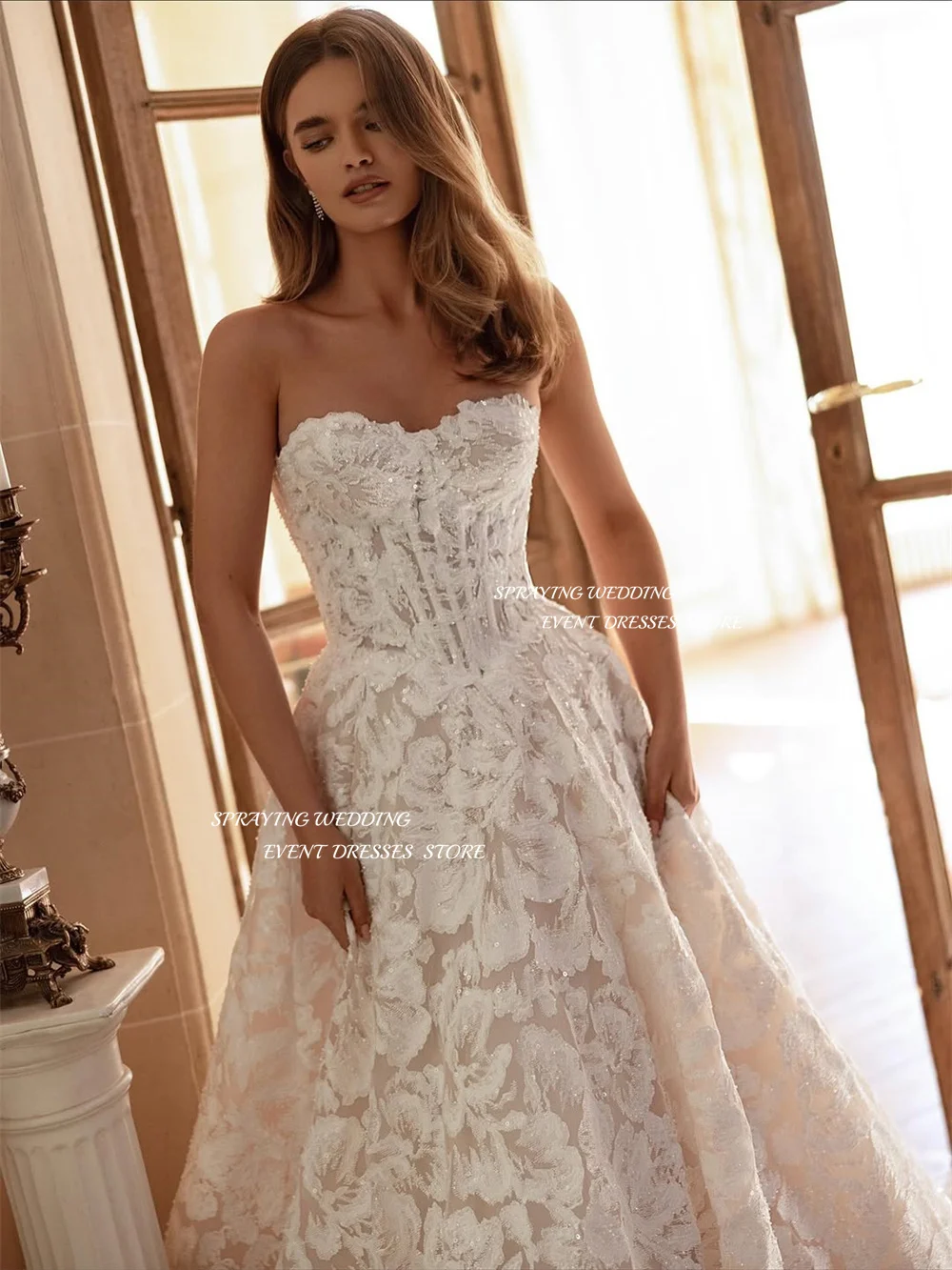 SPRAYING luxe brillant dentelle robes De mariée Sexy chérie robes De mariée une ligne longueur De plancher Robe De Mariée personnalisé 2026