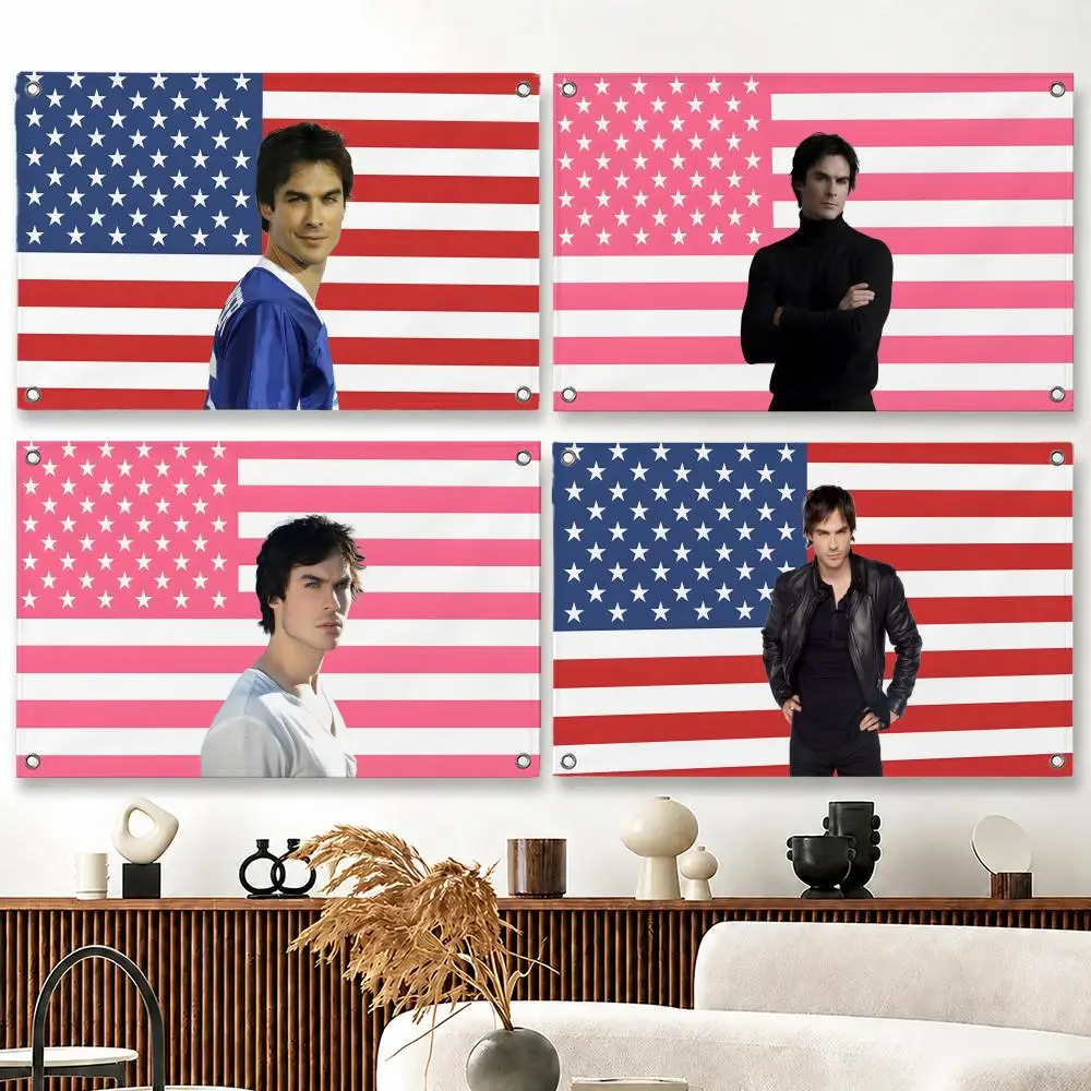 TV Character Damon Salvatore Flags flag Suitable For Party Club Outdoor Interior Wall Decoration Banner Fans Gift