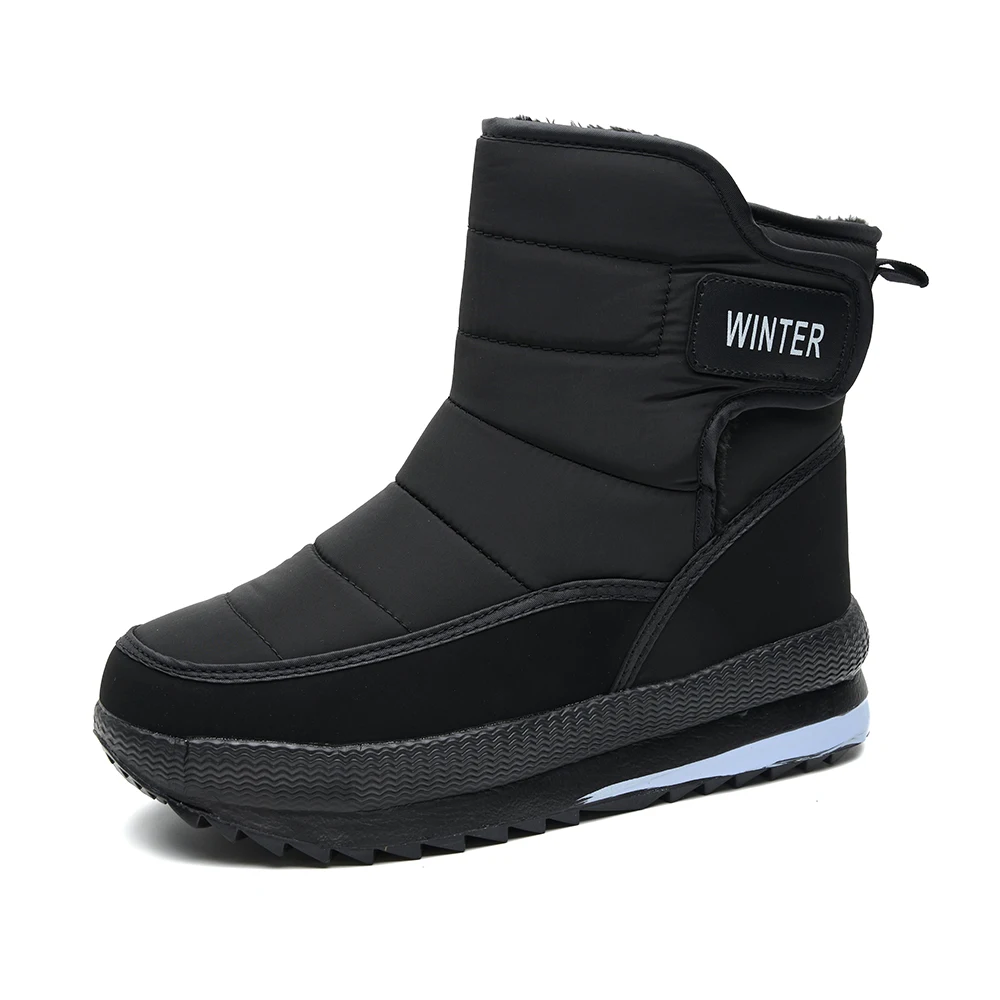 Botas de nieve gruesas para hombre, zapatos de algodón, impermeables, antideslizantes, informales, para exteriores, tallas 39-46, Invierno