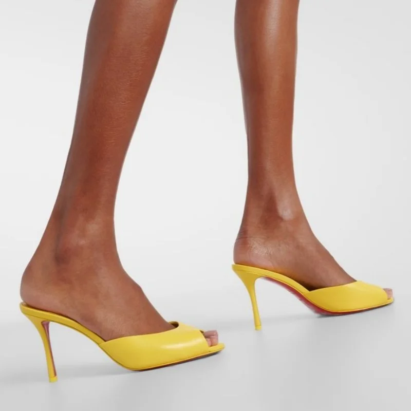 

Женские шлепанцы из лакированной кожи, туфли-лодочки на высоком каблуке-шпильке, сандалии с острым носком, пикантная обувь для свадебной вечеринки, Zapatos Mujer