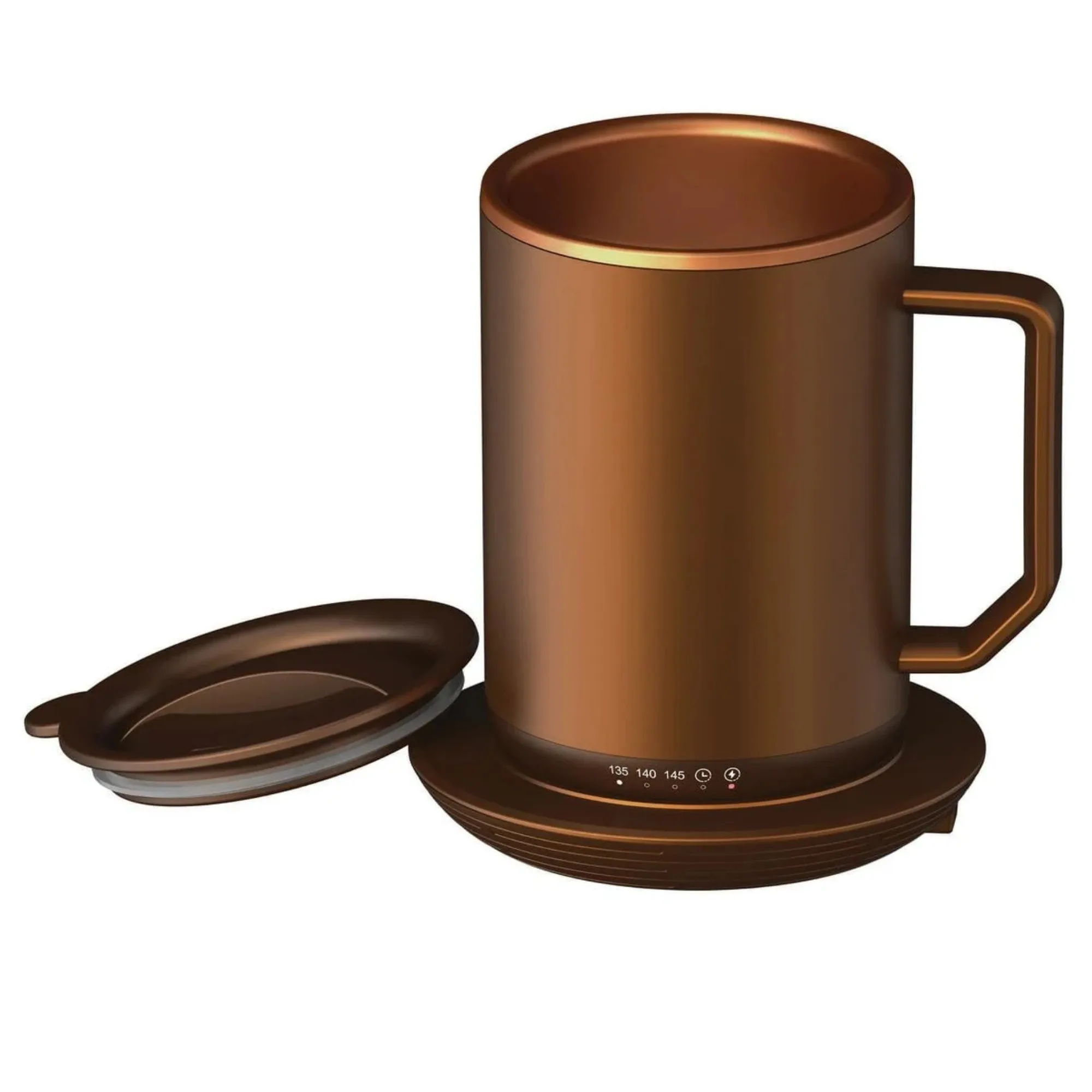 

12oz. Stainless Steel Self Heating Coffee Mug with Lid, 3.5" x 3.5" x 5"