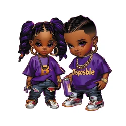 A hip-hop duo Iron on Patches for Clothes Transfer DTF Transfers Ready to Press Patch Shirts Heat transfer stickers Iron Patch