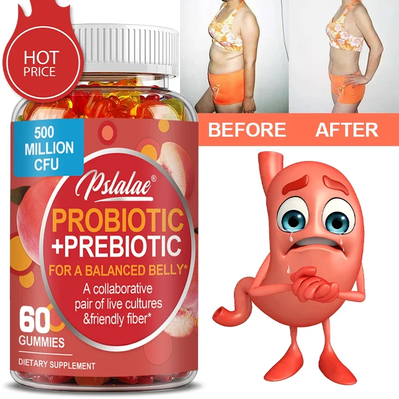 Probiotic + Prebiotic Gummies - Support A Healthy Digestive Tract and Intestinal Balance