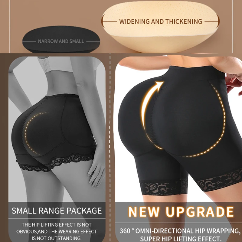 Women Butt Lifter Padded Lace Shapewear Thicker Butt Enhancer Control Panties Seamless Fake Buttock Underwear Big Booty Shorts