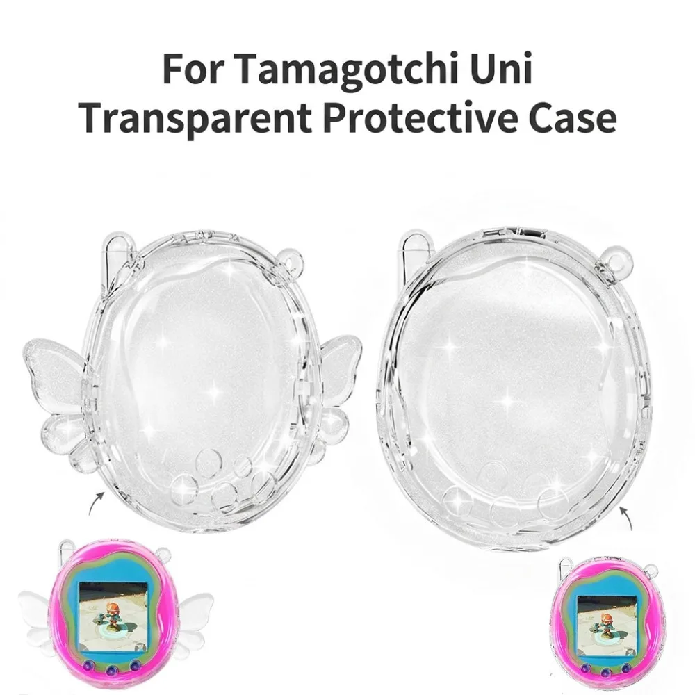 Protective Case For Tamagotchi Uni Anti-Scratch Glitter Transparent Hard Cover Shockproof Virtual Pet Game Console Shell