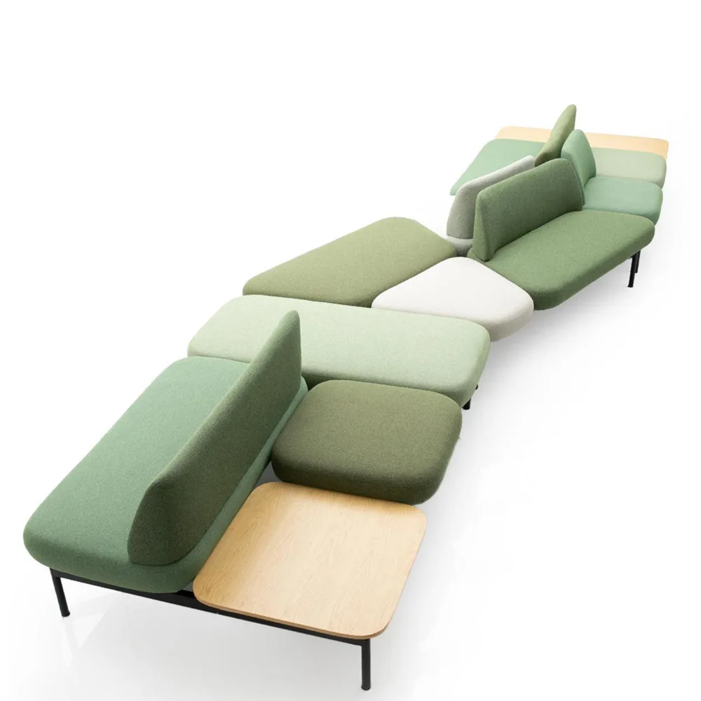 Modern office leather sofa simple business lobby lounge area reception room
