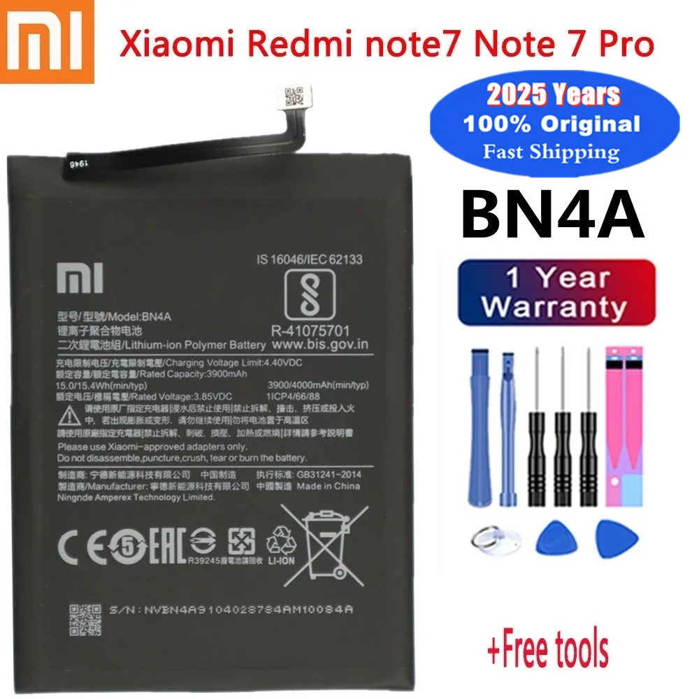 2025 Years Xiao Mi Original Battery For Xiaomi Redmi Note 5 8 8T 9T 6 7 Pro Note 4X 4 9 Mi6 Mi9 Pocophone Poco M3 X3 Pro Bateria