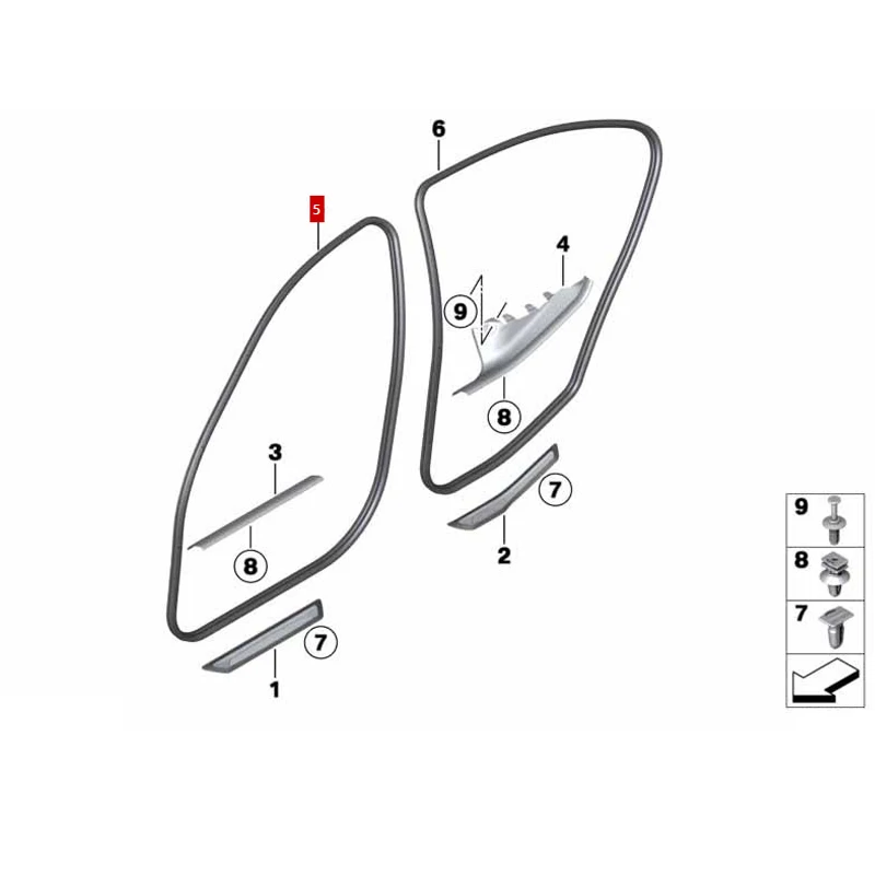 51727303968 51727303967 3series F35 320Li 320i 328i 320dX  Edge protection strip front door