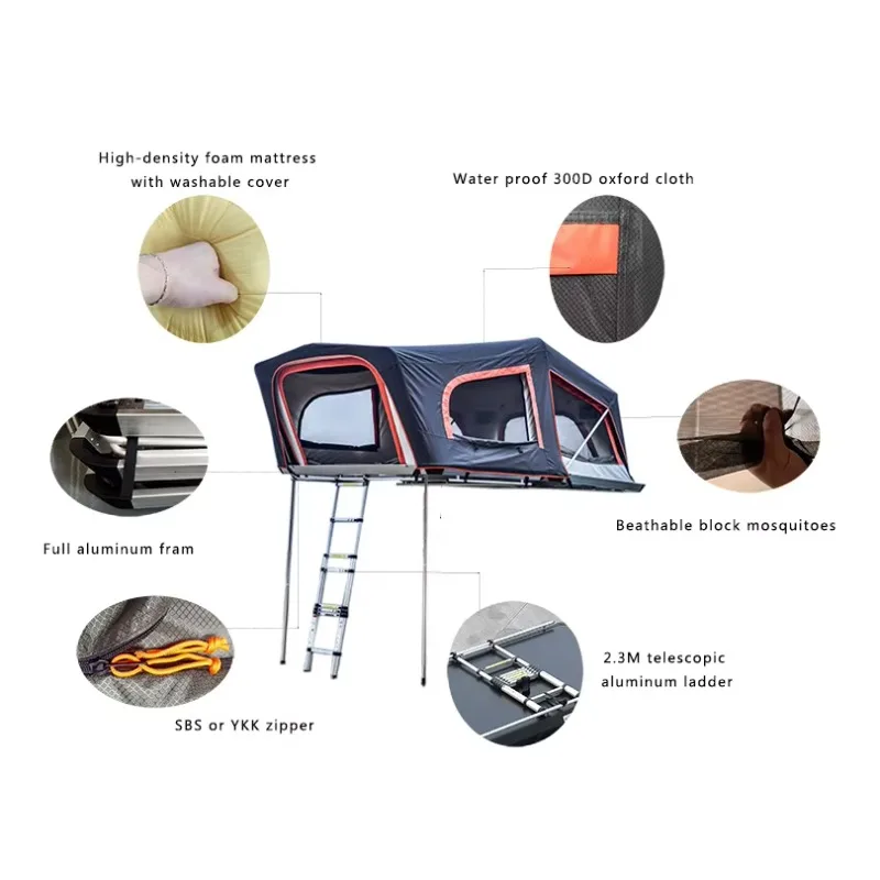 معدات التخييم خيام التخييم على السطح من مصنع خيمة على السطح لشحن خيام السقف الكبيرة #5