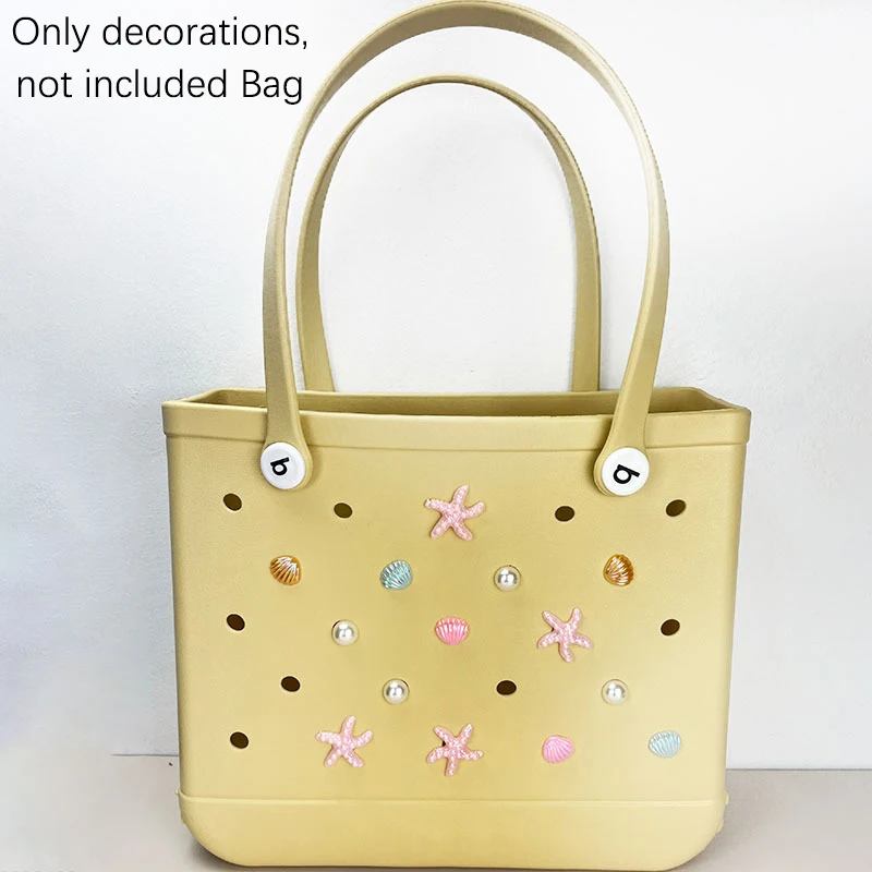 Waterproof Beach Totes Bags Decoração, encantos DIY para Hobg, Acessórios para bolsas, ornamentos Starfish Shell, 14pcs
