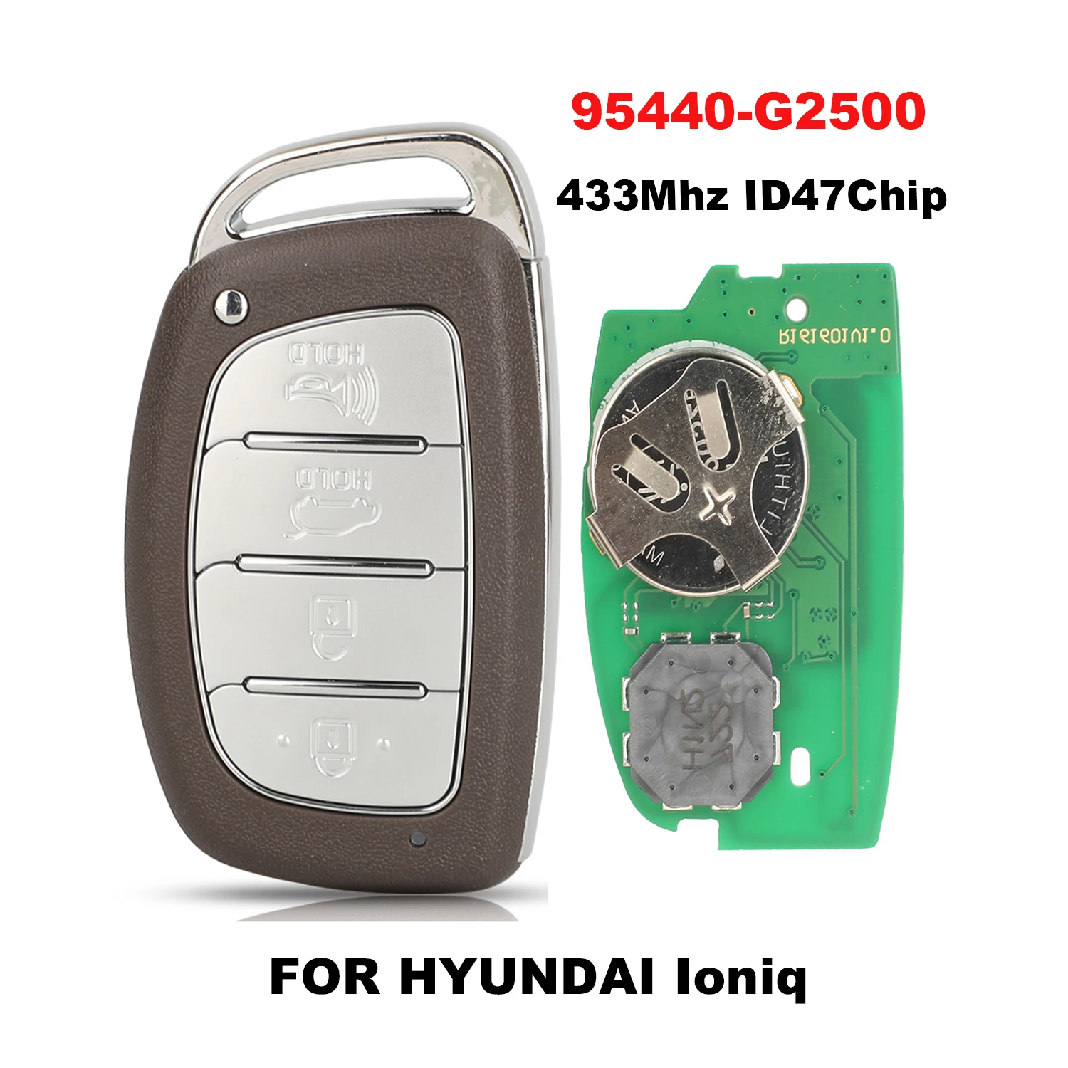 

jingyuqin Remote Car Key Shell Cover Case For Hyundai Ioniq 433MHz 95440-D2500 ID47chip 4Buttons Smart Key