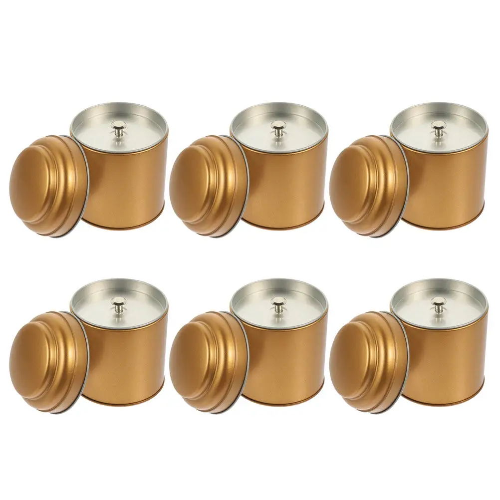 

6Pcs Tea Tin with Lid Multipurpose Tinplate Jar for Dry Food Storage Coffee Beans Candies Kitchen Home Organizer