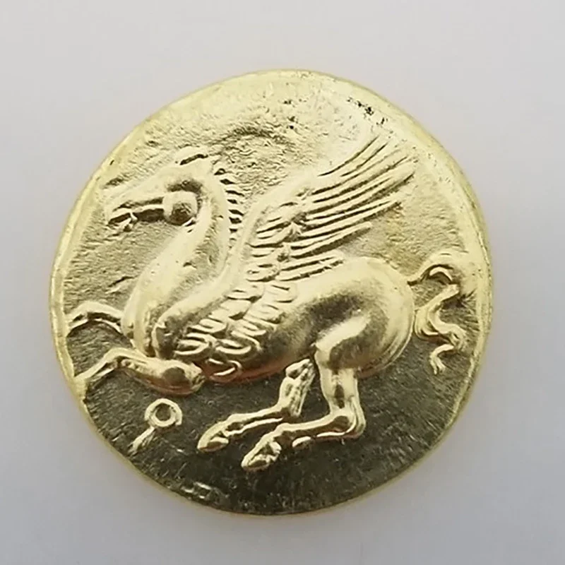 1Pcs ANCIENT COIN COPY Golden Pegasus Antique Style Commemorative Coins-replica Collectibles Metal Collect Gift Beautiful Gold