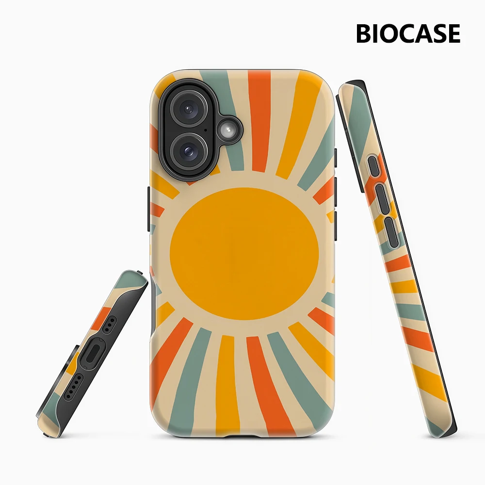 Retro Sunburst Design IPhone 17 Must-Haves Handyhülle für IPhone 17 16 15 14 13 12 11 Pro Max Plus Doppelschichtige Rückseite