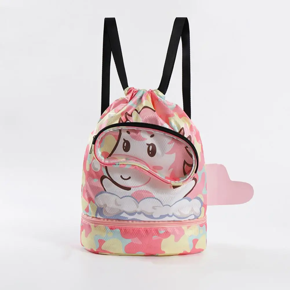 Outdoors Children Swimming Bag Cute Animal Beach Backpack Waterproof Portable Swimming Bag Girls Beach Pool Swimming Storage Bag