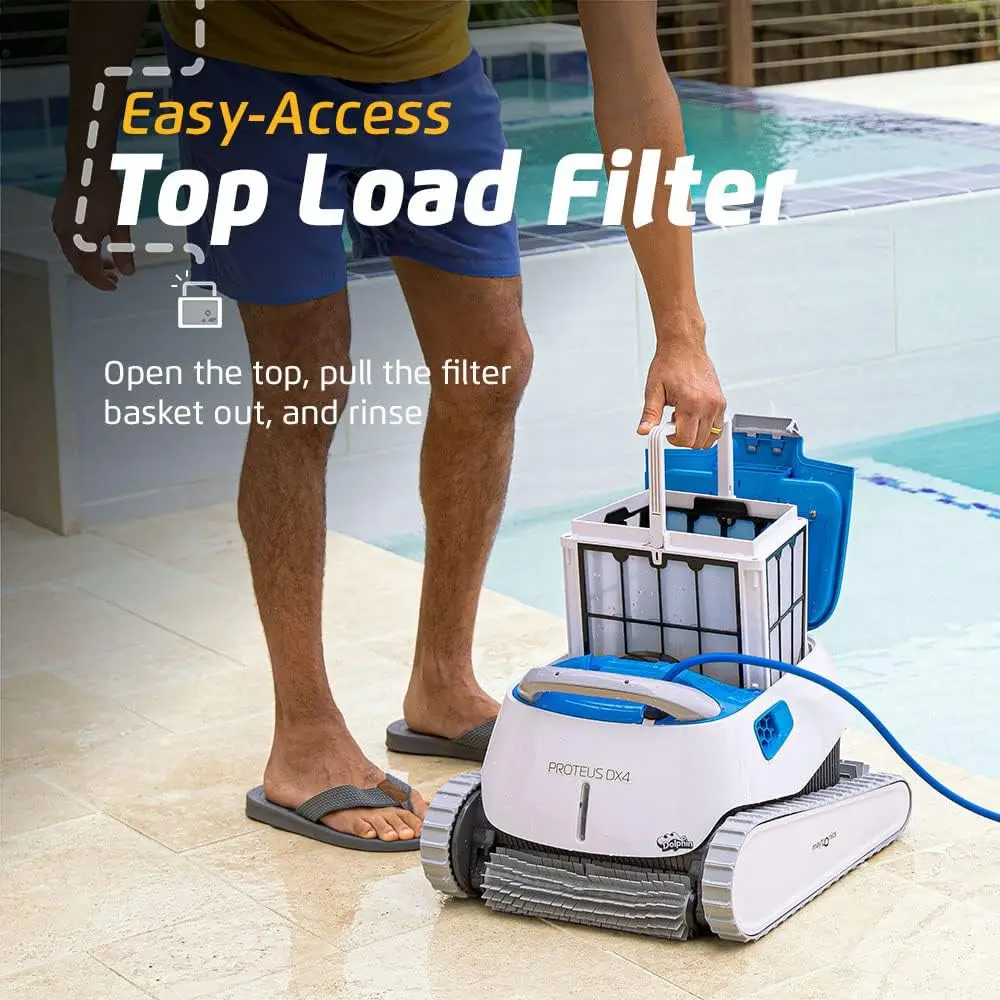 Automatic Robotic Pool Vacuum Cleaner, Wall Climbing, Waterline Scrubber Brush, Ideal for In-Ground Pool up