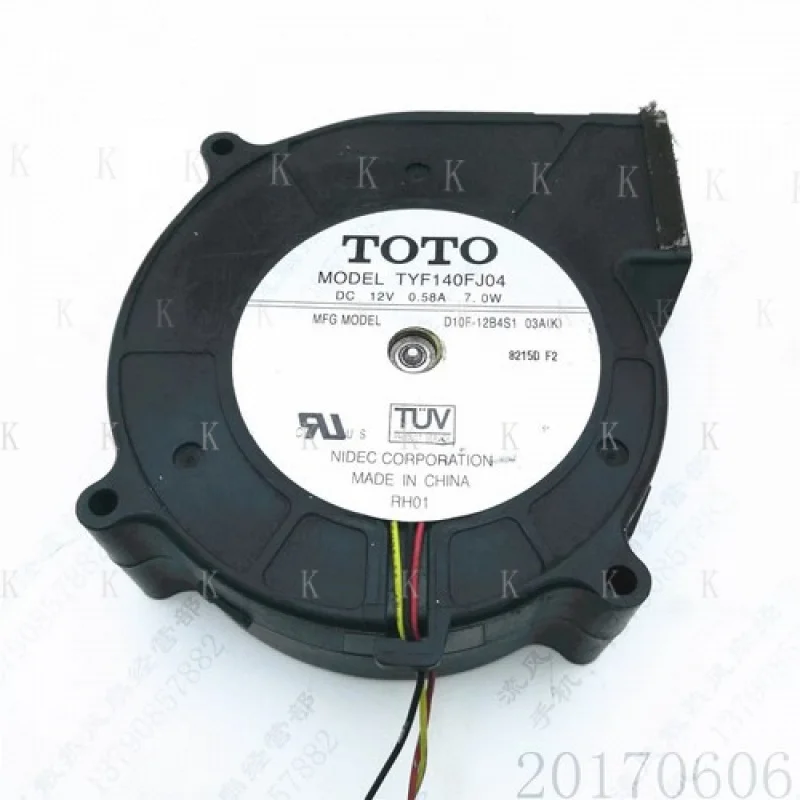 C for   TOTO TYF140FJ04 DC12V 0.58A 7W 120*99*35MM 3-Wire Turbo Blower Cooling Fan
