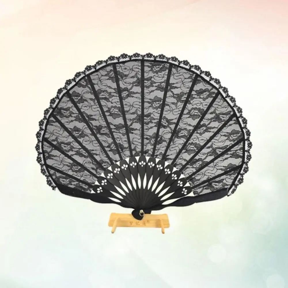 Retro Handheld Lace Shell Fan High-end Handmade Japanese Folding Fan Sturdy Dance Fan Women