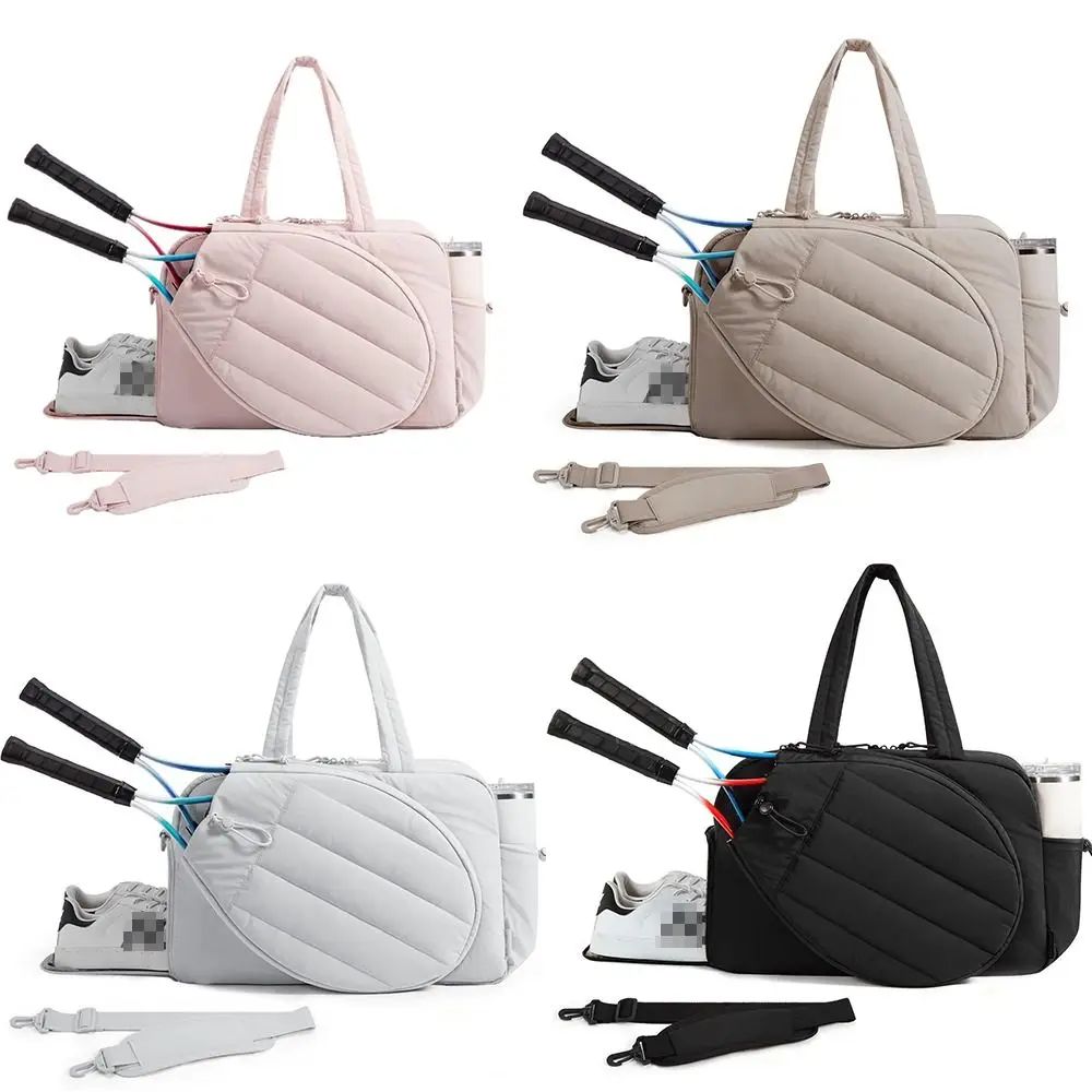 

Large Capacity Tennis Gym Bag with Shoe Compartment Holds 2 Rackets Tennis Bag Fluffy Dry-wet Separation Duffle Bags Weekend