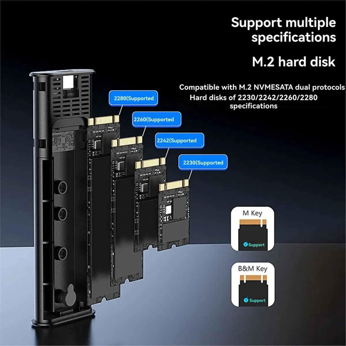 plplp M.2 NVMe SATA Casing Single Protocol NVME SATA SSD Case 10Gbps Type C SATA NVME M.2 2230 2242 2260 2280 SSD Enclo