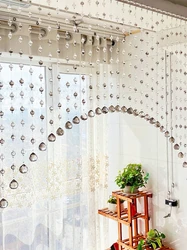 No Punching Crystal Bead Curtain Living Room Dining Room Partition Door Curtain Home Decor Crystal Glass Beaded String Curtain