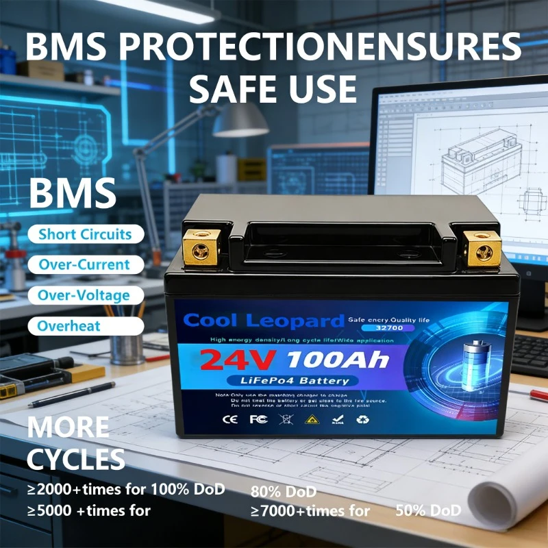 Batterie au lithium LiFePO4 12V 100Ah Groupe 31 avec BMS 100A intégré, protection contre les basses températures, 15000 cycles profonds rechargeables