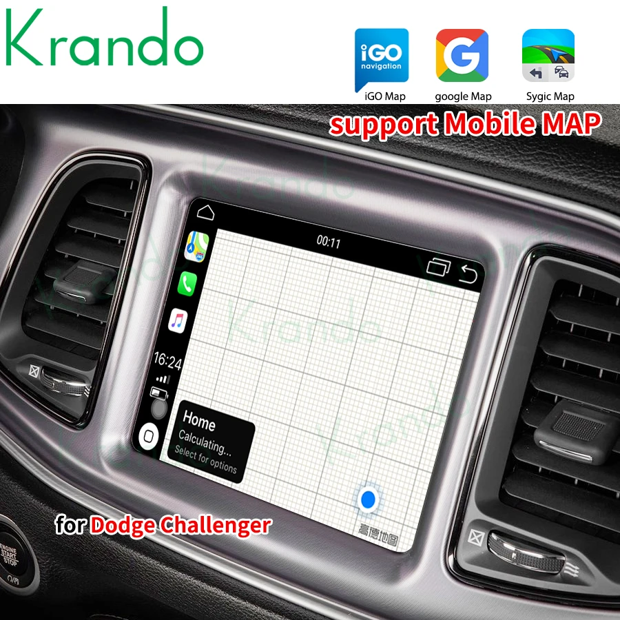 Krando Wireless Apple CarPlay Android Auto Interface Box For Jeep Grand Cherokee Dodge Ram 1500 2500 2014 - 2020