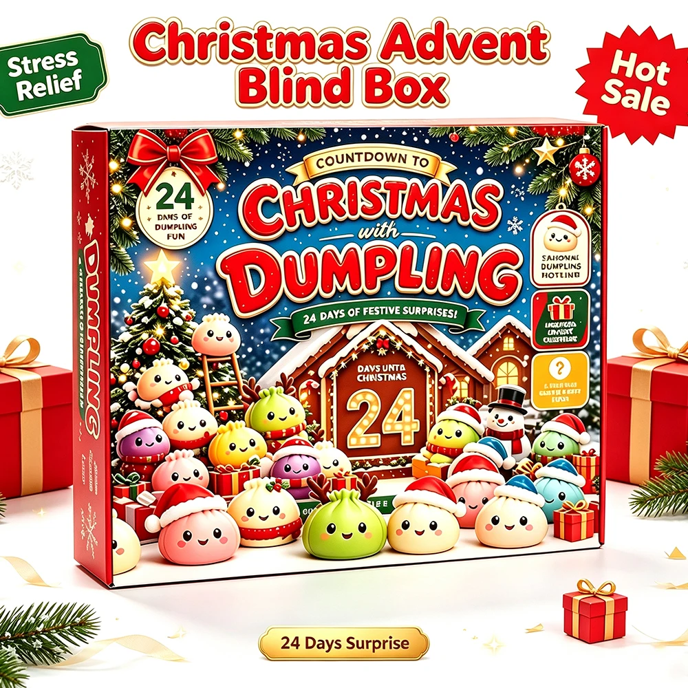 24-Tage-Weihnachtsgeschenk-Set mit Adventskalender in Form von Knödeln, Weihnachtsdeko zum Herunterzählen der Tage bis Weihnachten, Tischdeko, festliche Gastgeschenke für Partys.