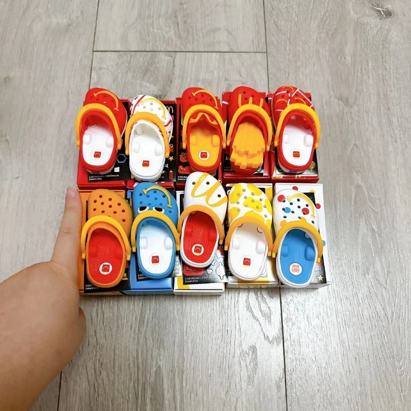 Mcdonald Mini Slipper Keychain Stress Relief Relax Toy Meal Toys Figure Collectible Toy Desktop Decoration Kids Birthday Gifts