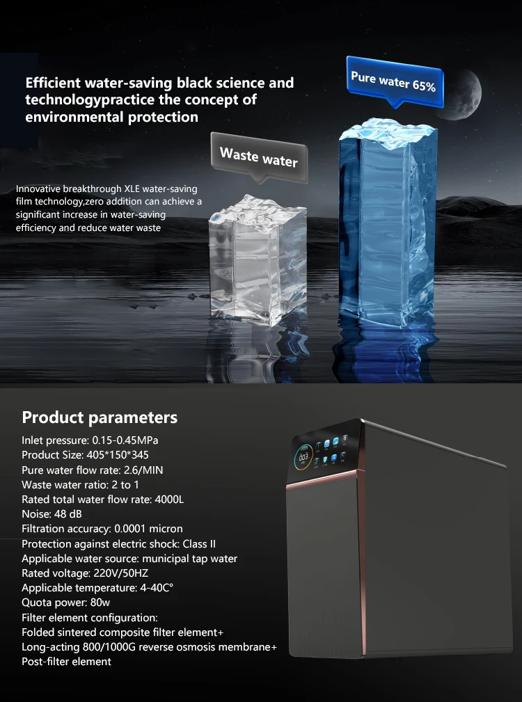 

800G 1000G RO Water Filter System Reverse Osmosis Water Purifiers Machine For Home Drinking Show TDS Filter Replacement Reminder