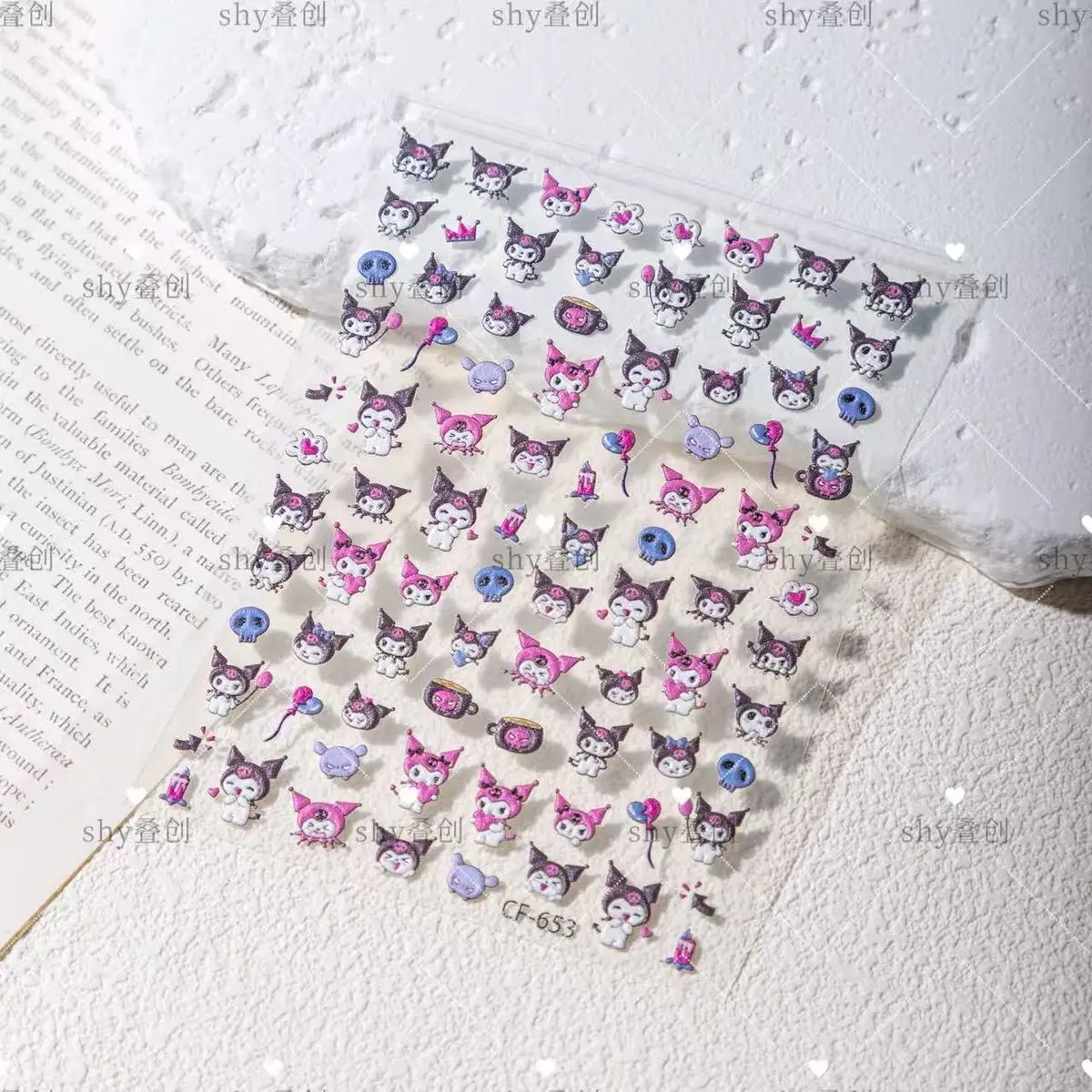 Sanrio Family Anime Nail Art Decorazione Rilievo Nail Art Sticker Carino Hello Kitty Kulomi Melody Pochacco Nail Art Decalcomanie