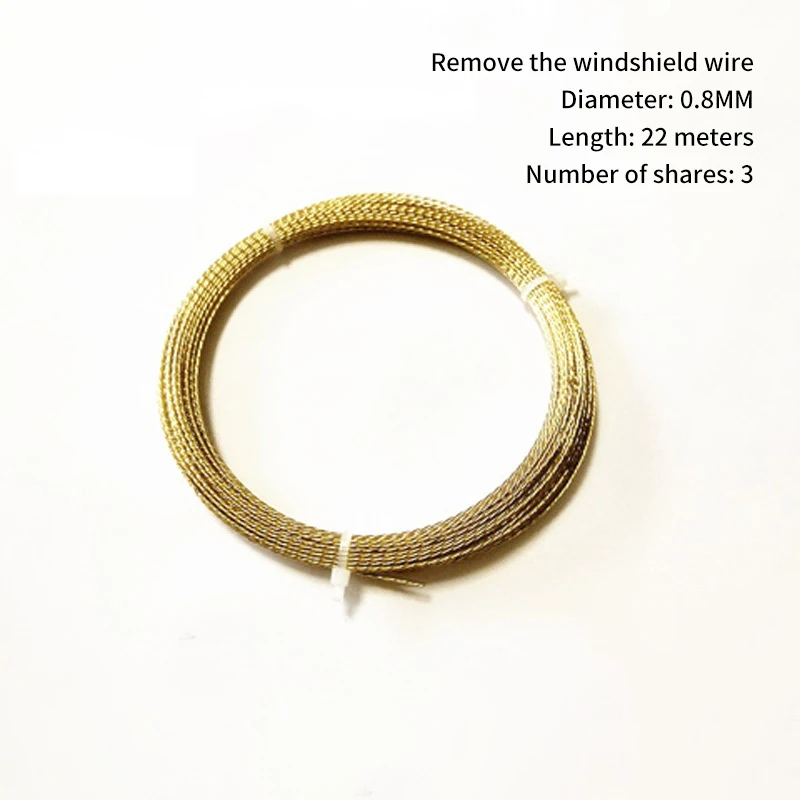 Car Windshield Window Removal Wire Rope, Universal Windshield Cut Line, Ferramenta de remoção de vidro, 0.8mm, 22m