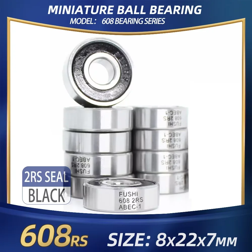 10PCS 608ZZ 608RS 8*22*7mm ABEC-1 ABEC-7 Double Shield Rubber Seal Deep Groove Bearing for Skateboard Scooter Bike 608 RS 2RS ZZ