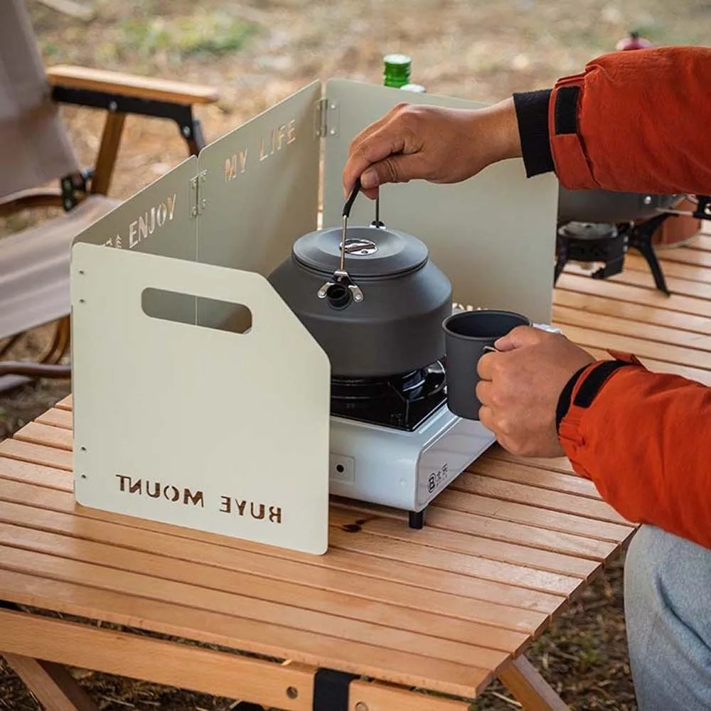 

Four Folding Stove Wind Shield Windproof Lightweight Cookware Windshield Compact Durable Cooker Wind Protection Hiking