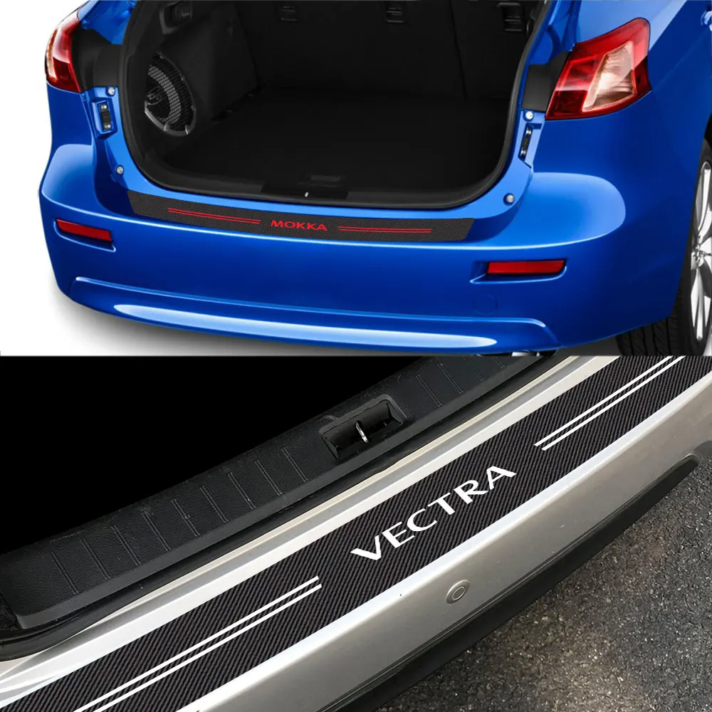 For Opel Astra H K J G Corsa E D OPC Mokka Insignia B Vectra Car Rear Bumper Sticker Auto Trunk Trim Guard Protector Accessories