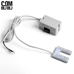 Luz de máquina de coser con enchufe europeo/estadounidense, lámpara de iluminación Industrial Flexible en forma de U, luces de trabajo con Base magnética para banco de trabajo, 10LED/COB