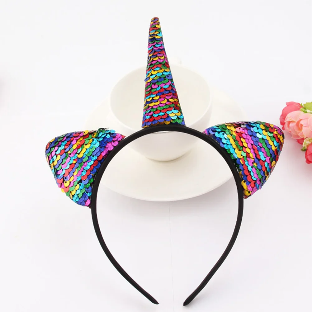 

6 Pcs Hair Band Sequins Glitter Headband Halloween Girls Headbands Unicorn Headdress