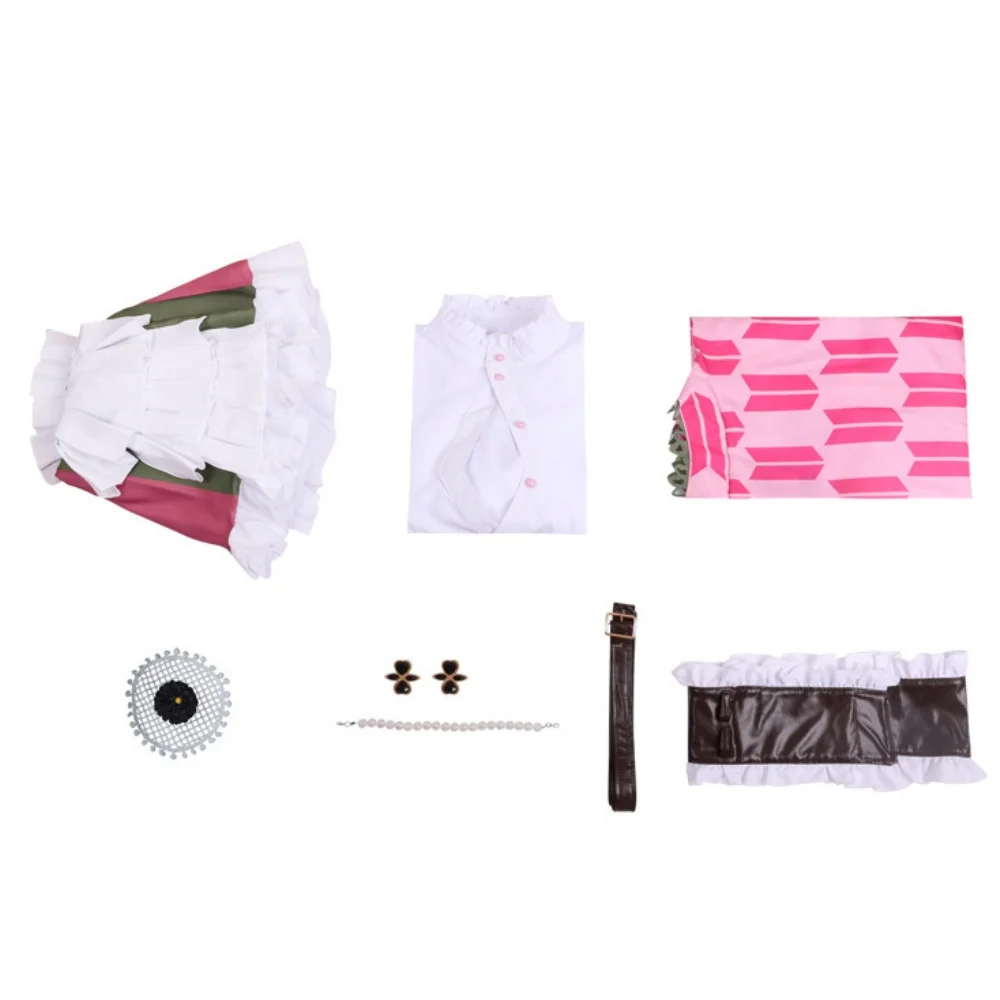 Anime Mitsuri Kanroji Cosplay Costume Mitsuri Kanroji Costume Wig Outfits Halloween Party view 6