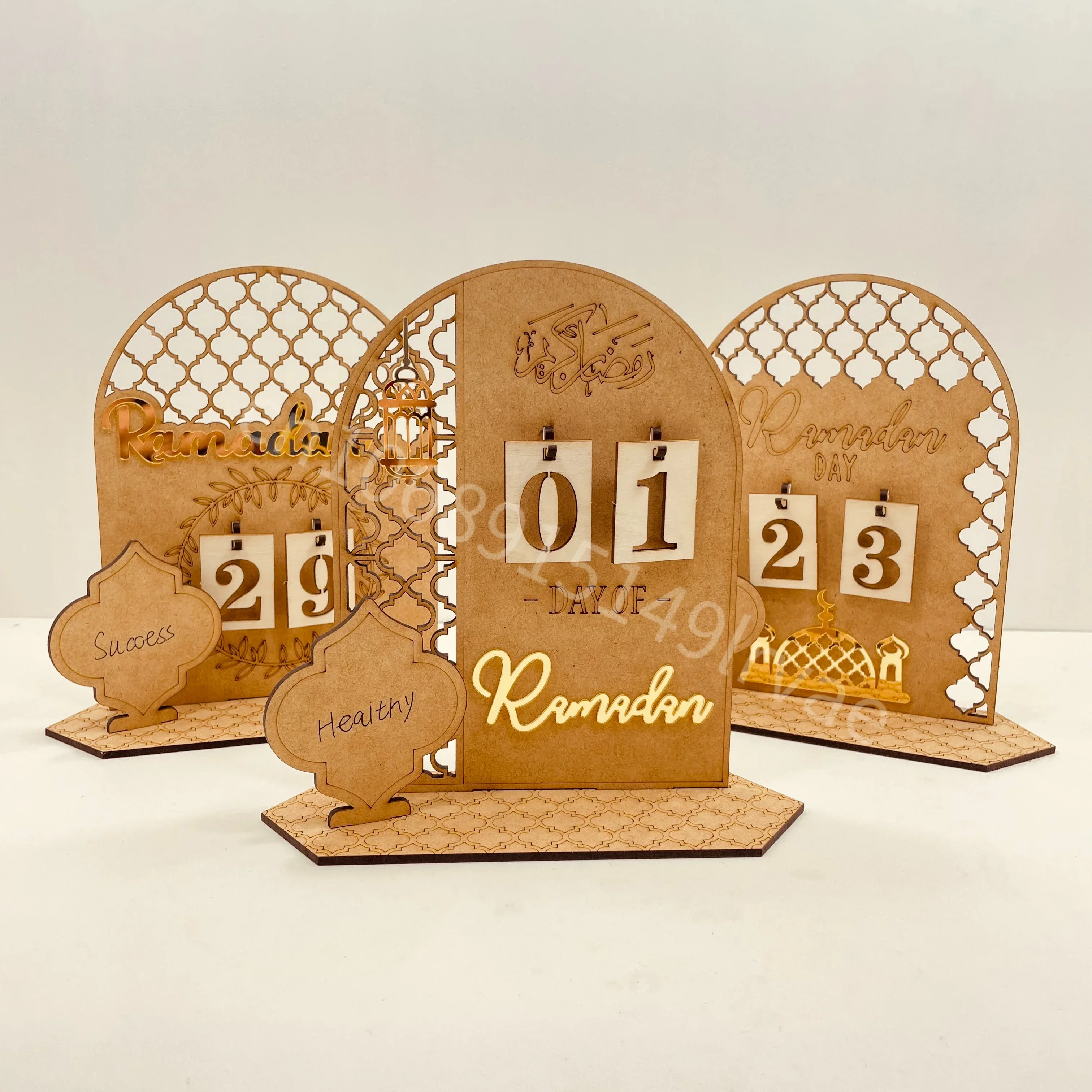 Ramadan Countdown Calendar Wooden Eid Mubarak Ornament Kareem Ramadan Decoration Islamic Muslim Eid Party Decoration 2025