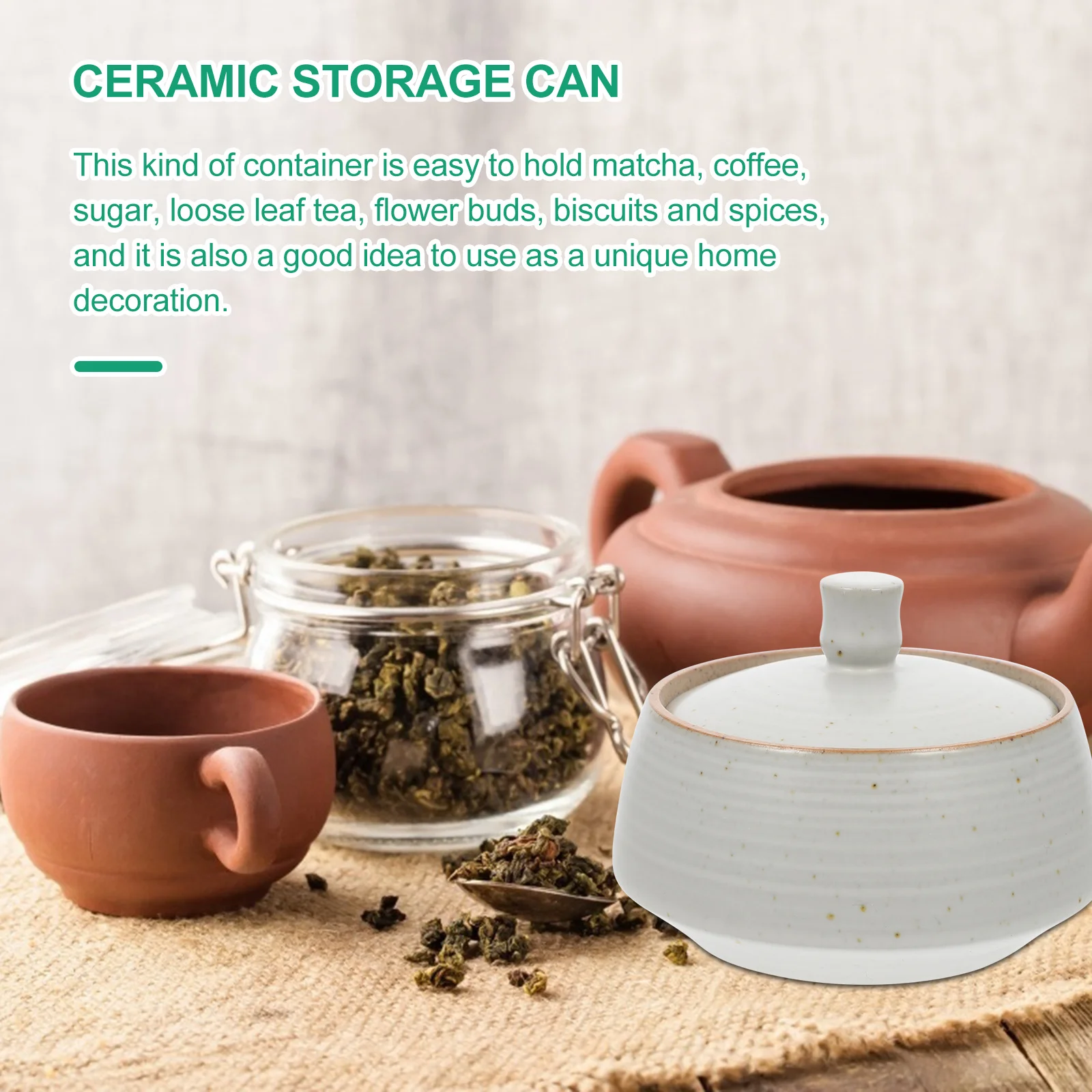 

Multipurpose Kitchen Ceramic Storage Jar for Tea Coffee Beans Dried Fruit Airtight Design Home Decor Gift Ceramic Storage Can