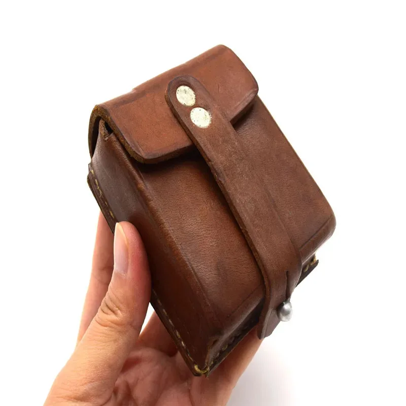 1Pc Original Surplus Chinese Compass Box Perfect Collectable Leather Bag Magazine Pouch Case