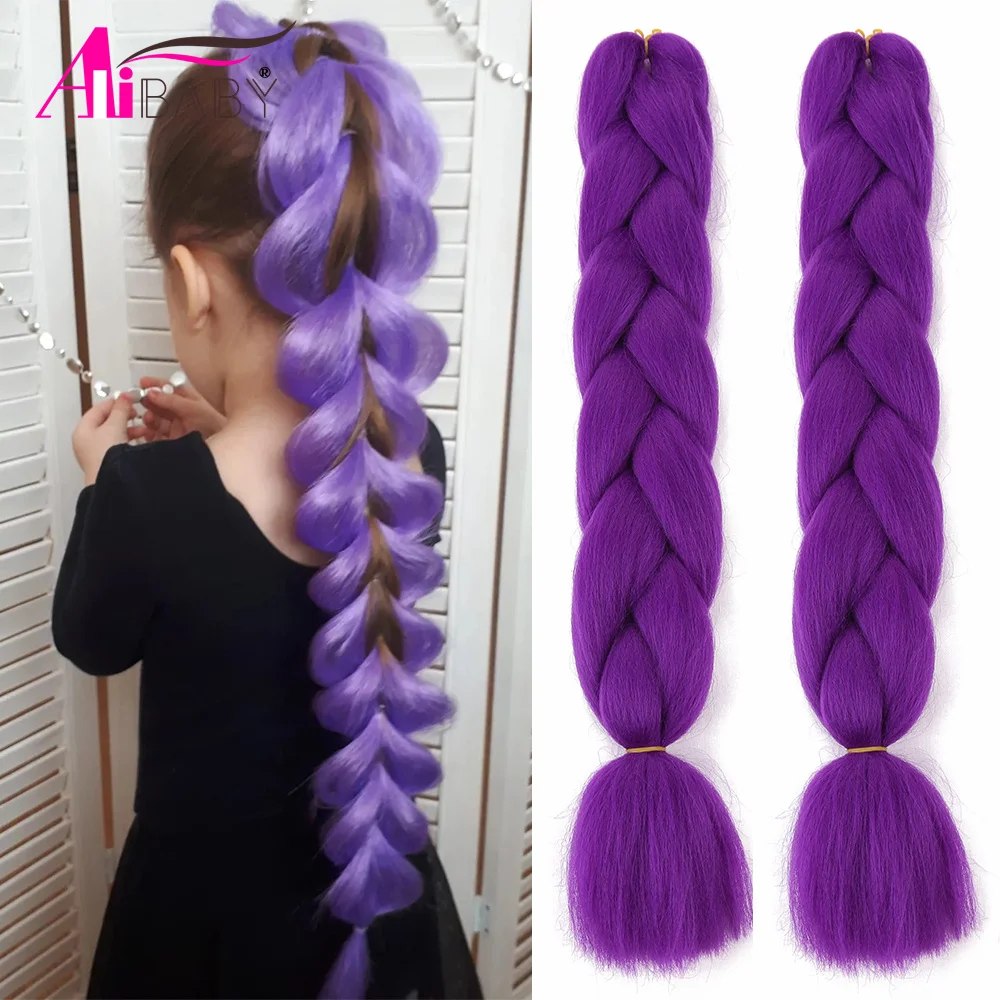 24 Inch Synthetic Jumbo Braids Braiding Hair Extensions Solid Color For Women Pre-stretched Braiding Hair Wholesale