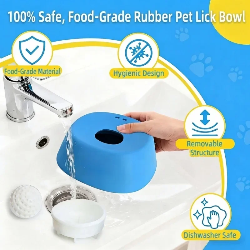 Lecknapf für Hunde mit rollendem Ball, Slow Feeder, Anti-Erstickungs-Design für Hunde und Katzen, Joghurt, Knochenbrühe, flüssige Leckerlis, interaktiver Napf für Haustiere – Detail 5