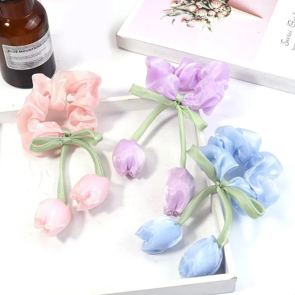 10 Teile/los Künstliche Tulpe Blume Bunte Kleidung Kleid Dekoration Stirnband Haar Clip Dekor DIY Gefälschte Tulpe Blumen – Detail 3