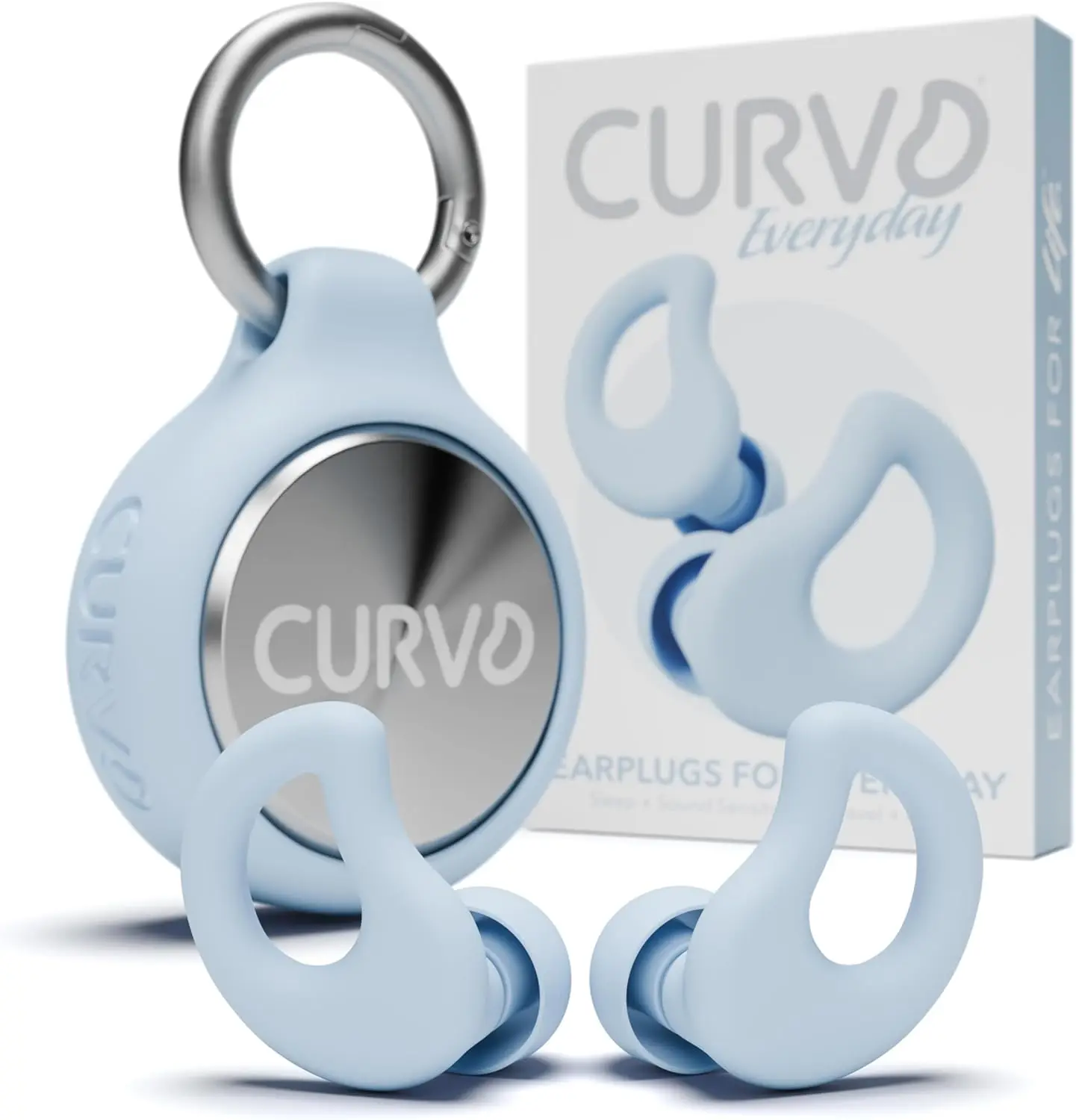 

Noise Canceling Earplugs for Sleep, Travel, Work, Reusable with Portable Case Clip, Ergonomic Comfort Fit, Waterproof Container