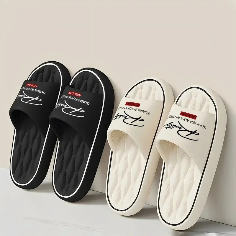 Retro Unisex Slippers Spring Summer Solid Color Graphic Print Thick Sole Easy Wear Casual Sandals Daily Commute Shoes