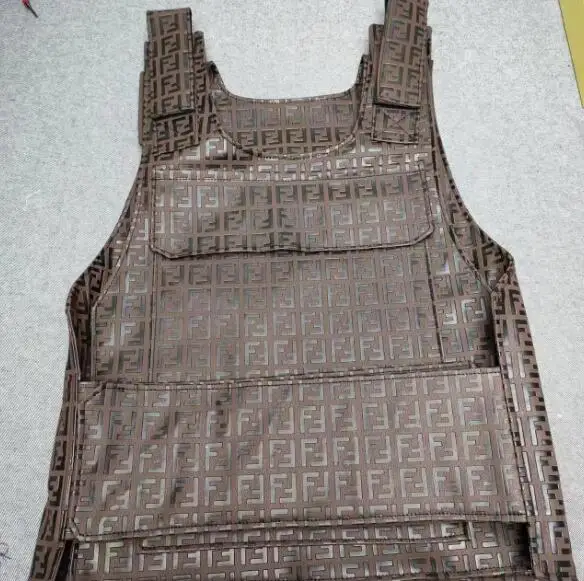 Tactical Tank Top Protection Fashion PU Leather Vest Unisex Adjustable Walking Armor Stage